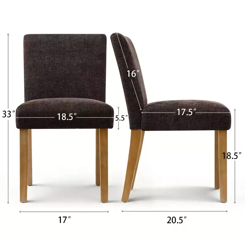 Modern Farmhouse Dining Chairs Set of 4, Upholstered Textured Woven Fabric Parsons Side Chairs with Solid Wood Legs - Panipeachy