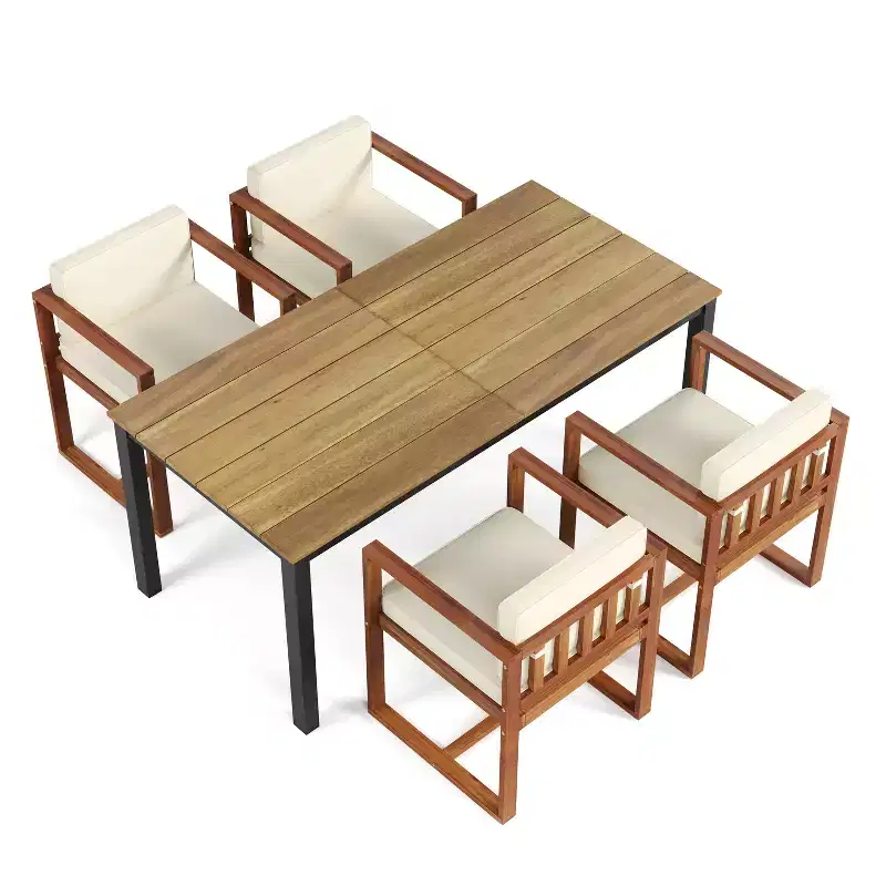 Christopher Knight Home Valoria 5 pcs Acacia Wood Slat Panel Dining Set
