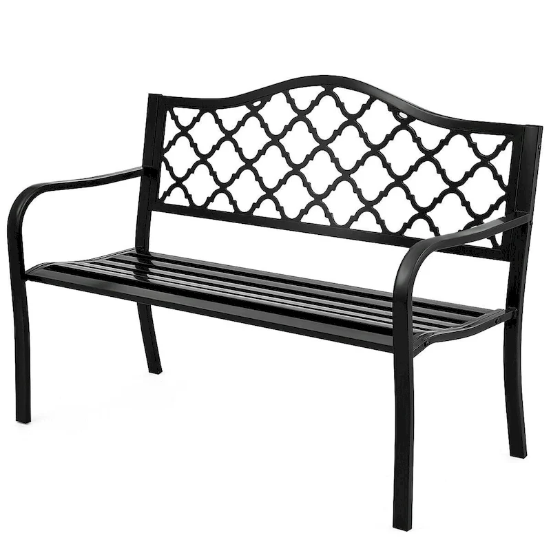 Costway 50 Patio Garden Bench Loveseats Park Yard Furniture Decor