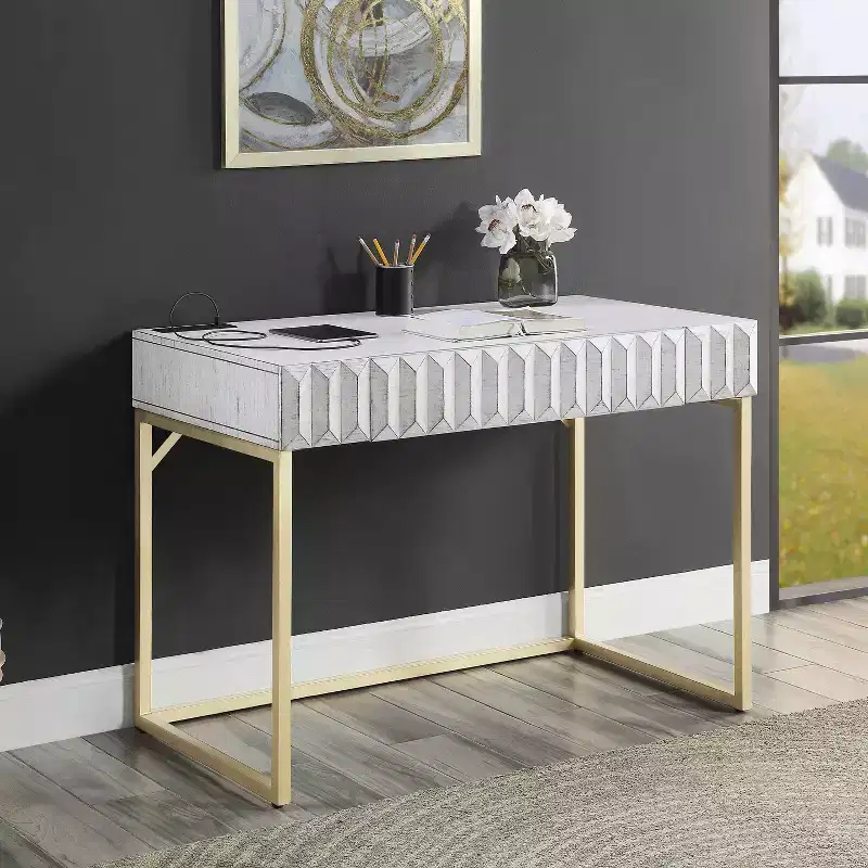 Mendella Writing Desk with USB Ports & Outlets - HOMES: Inside + Out