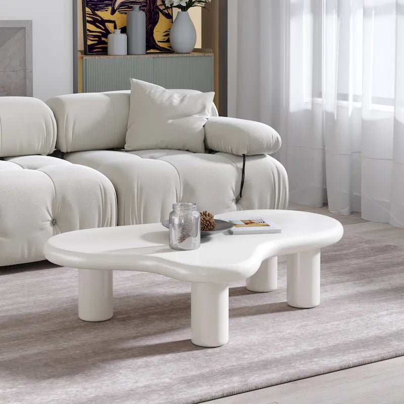 Irregular Cloud-Shape Modern Coffee Table with 4 Legs