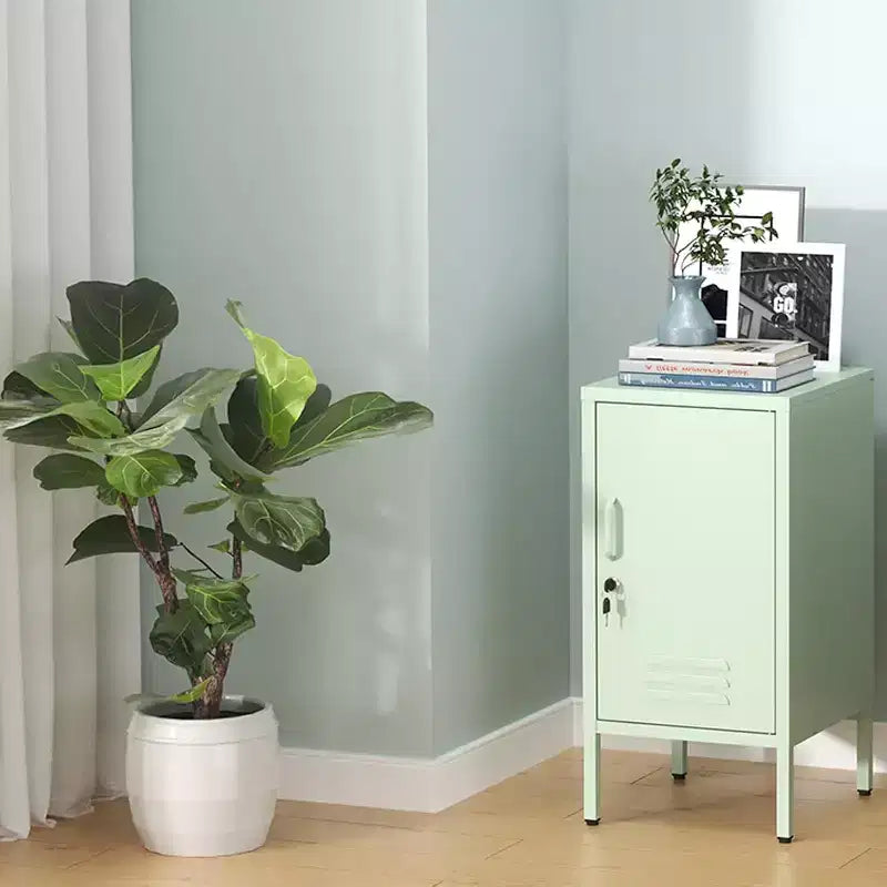 Metal Locker Nightstand with Shelf,Single Door Lockable Metal End Table,Modern Bedside Table, Versatile Side Cabinet for Bedroom, Living Room