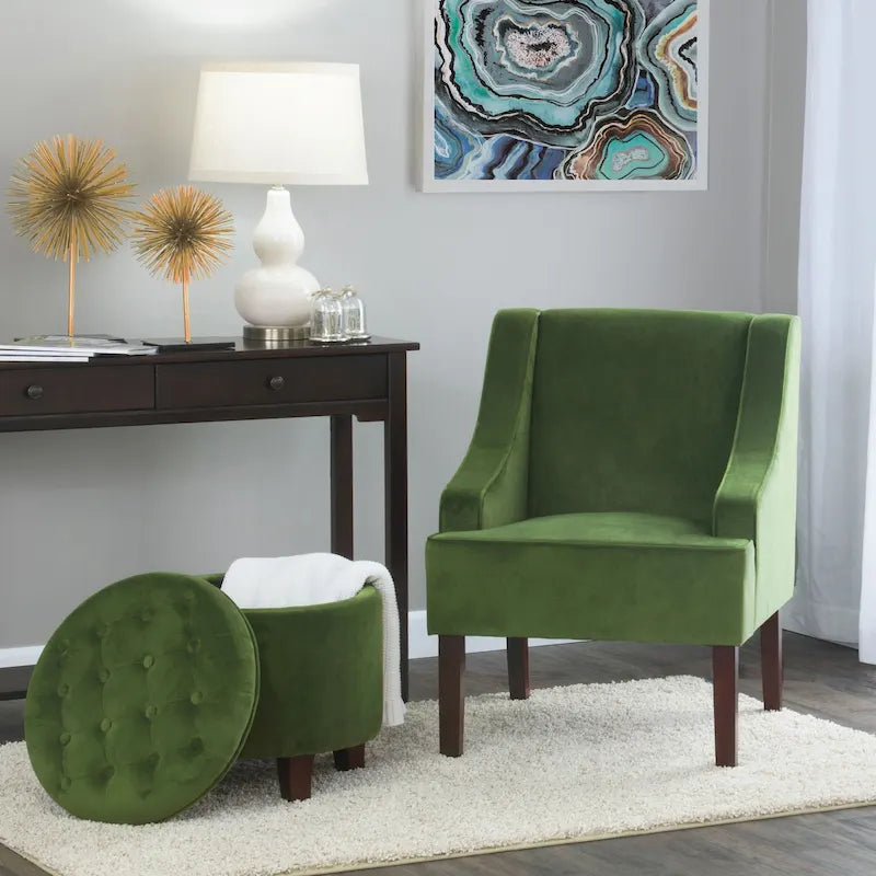 Lyric Velvet Swoop Arm Accent Chair