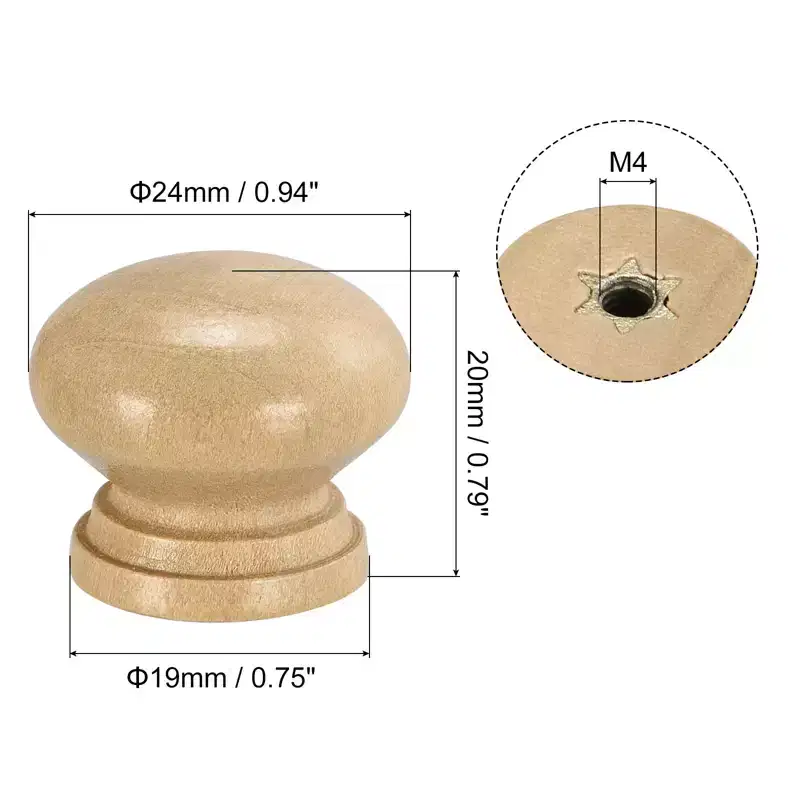 Unique Bargains Wood DIY Corrosion-Resistant Dressing Table Cabinet Knob 12 Pcs