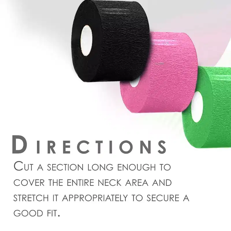 L3 Level 3 Disposable Neck Strips  Flexible, Pre-Cut Paper Rolls for Barbers & Salons, 5 Rolls (100 Each), Black