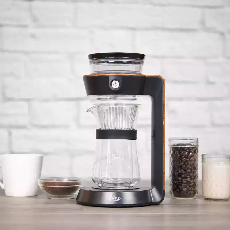 Shine Kitchen Co. Autopour Automatic Pour Over Coffee Machine  Black