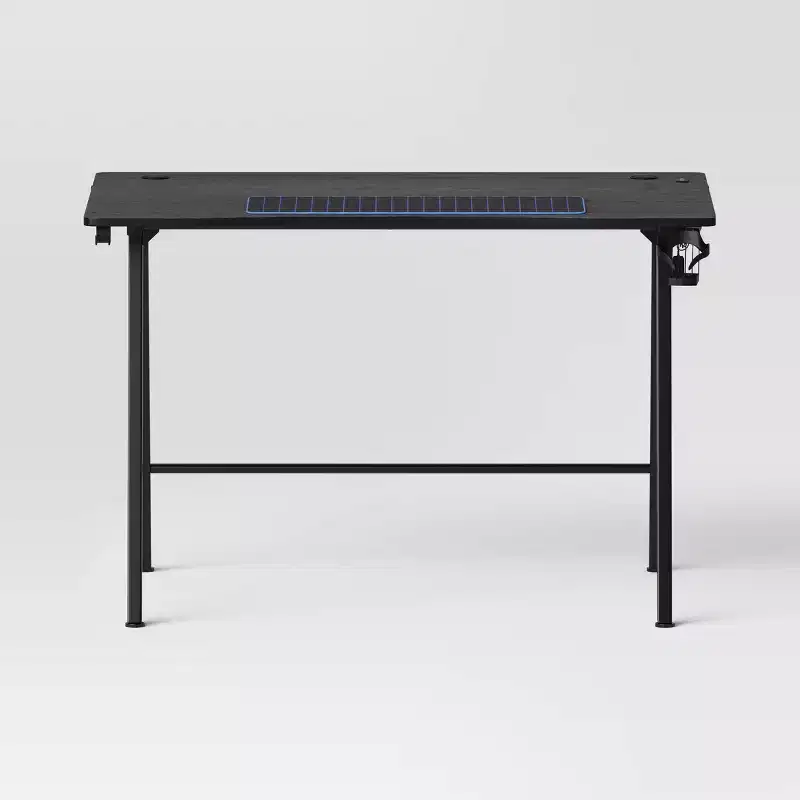 Gaming Desk with LED Lights and Headphone Holder - Room Essentials