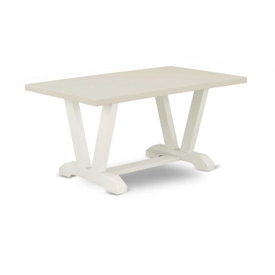 HomeStock 5-Piece Wire Brushed Linen White Finish Solid Wood Top Dining Table with 4 Upholstered Chairs