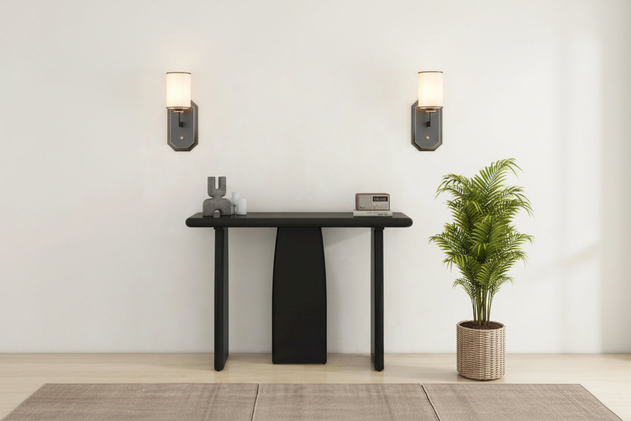 Console Table with Triple Pedestal Entryway Table