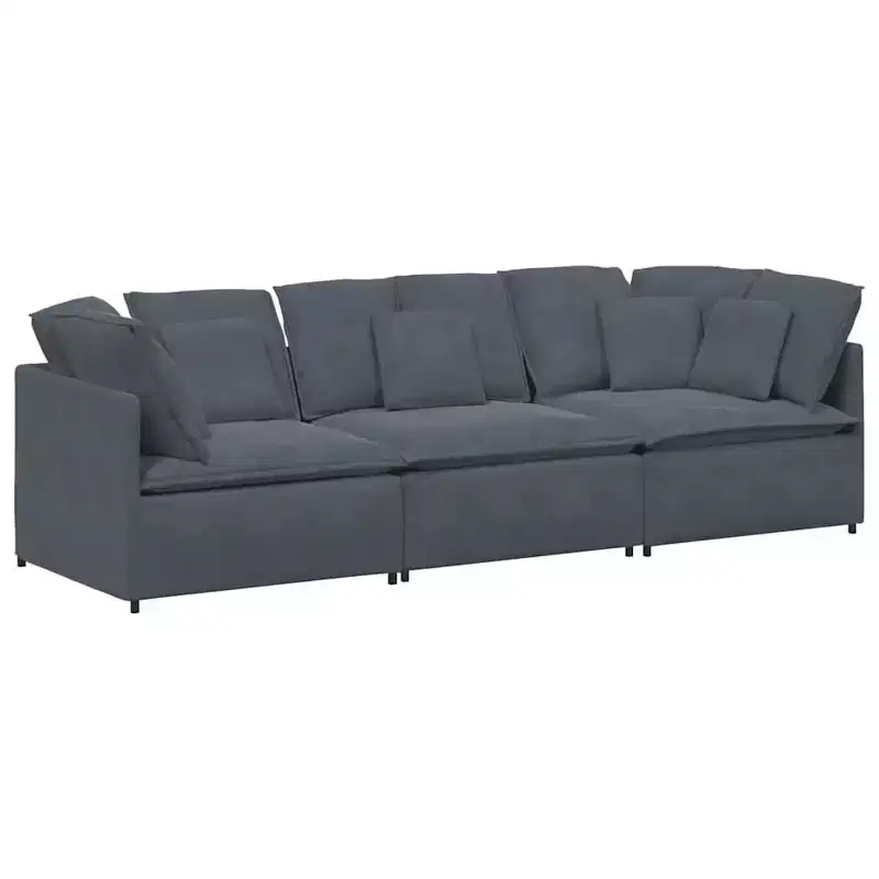 Dark Gray Modular Fabric Sofa, Seats 3