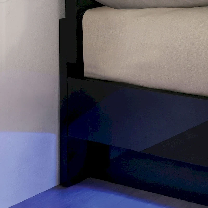 Benvolio Contemporary Black LED Light Platform Bed by Furniture of America