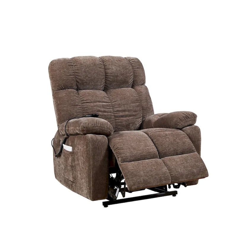 Electric Power Lift Recliner Chair with 2 Motors, Massage & Heat, 3 Positions, 2 Side Pockets, USB Charge