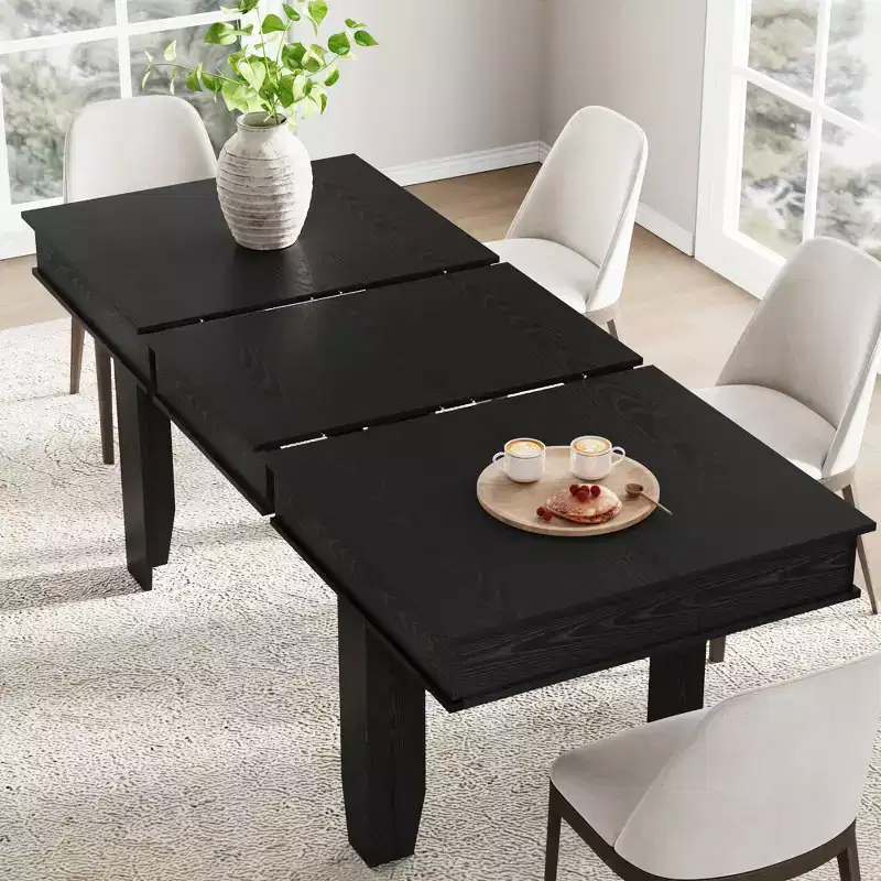 63 in-86.6 in Sturdy Wooden Frame Extendable Dining Table for 6-10 People - Easy Assembly for Kitchen & Dining Room, Chairs Not Included