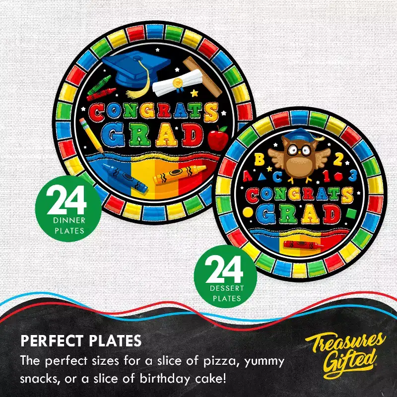 Treasures Gifted Kindergarten Graduation Party Supplies Complete Set for 24 Guests