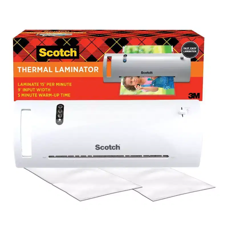 Scotch TL902 Thermal Laminator, White, For Home, Office or School Supplies, 9 in., 1 Laminating Machine: Electric, 1 Year Warranty