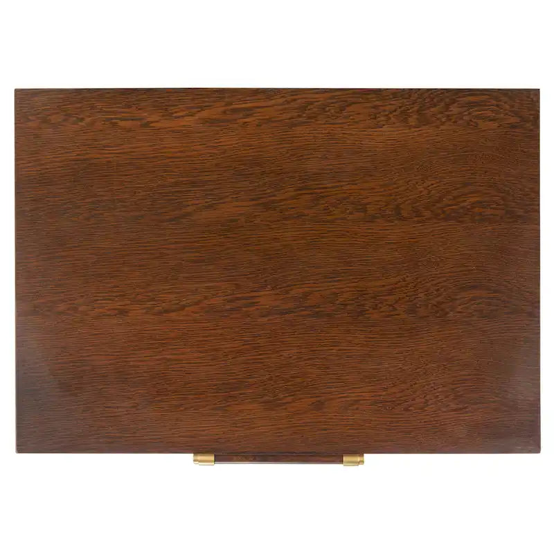 2-Drawer Nightstand with Brass Legs & Contrast Finish