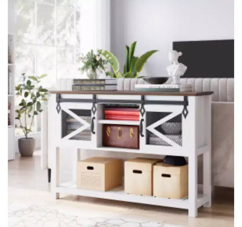 Arrow Double Sliding Door Entryway Cabinet