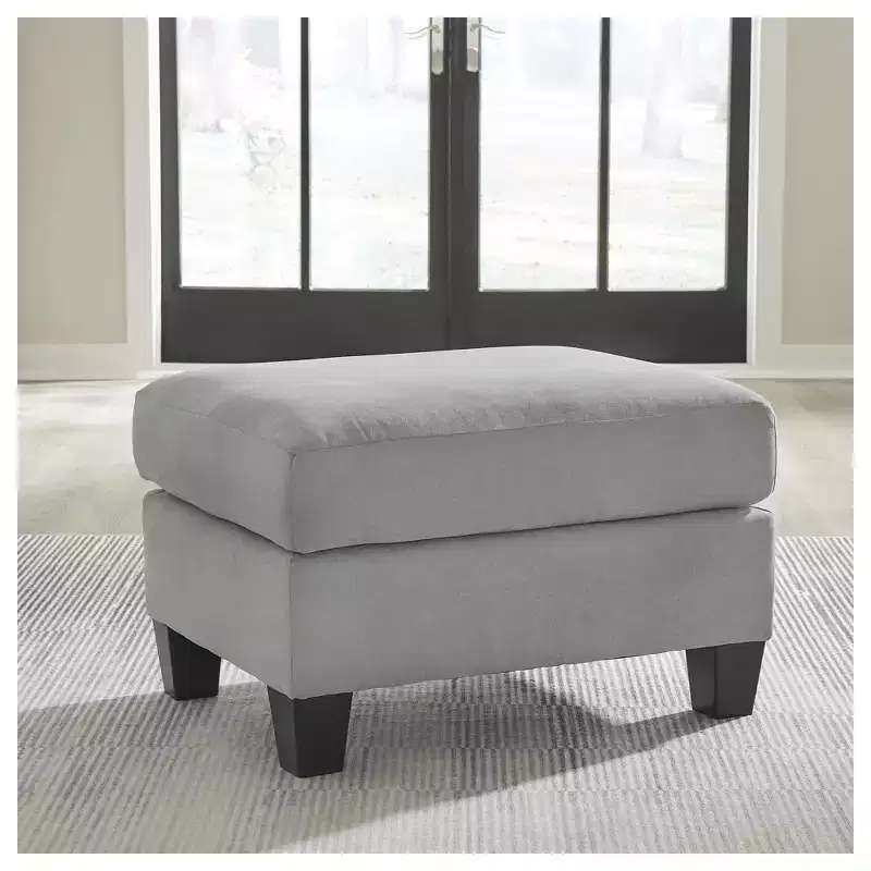 Signature Design by Ashley Adlai Ottoman, Suede-Like Polyester Upholstery, Shadow Gray