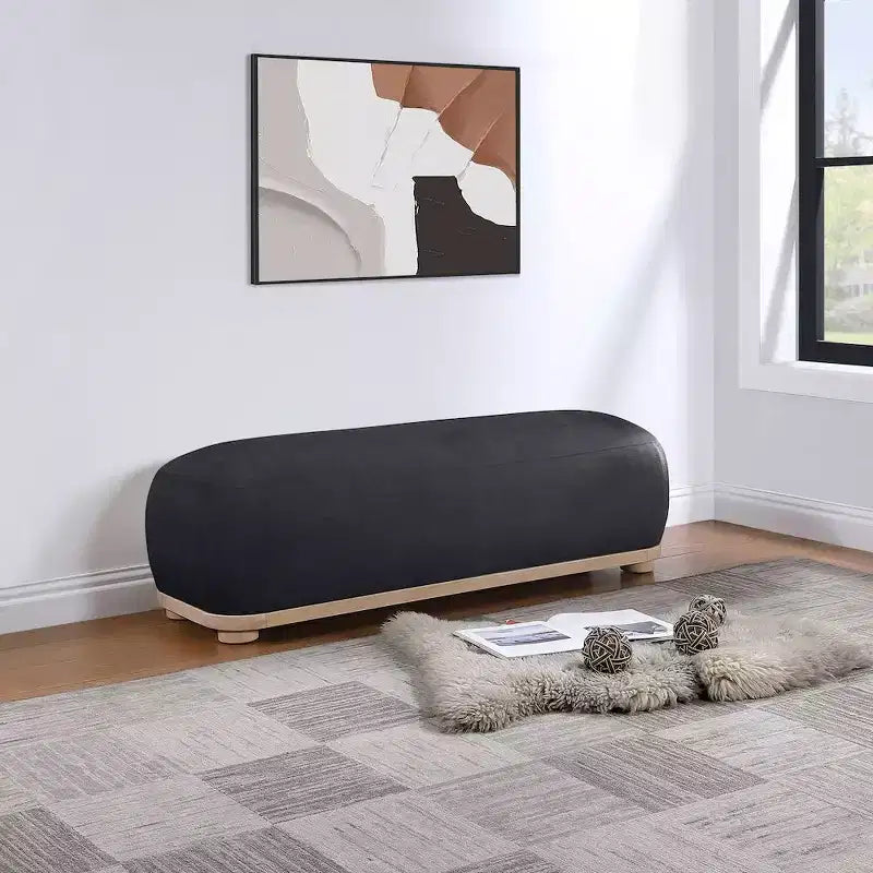Meridian Furniture,Calum Chenille Fabric Bench