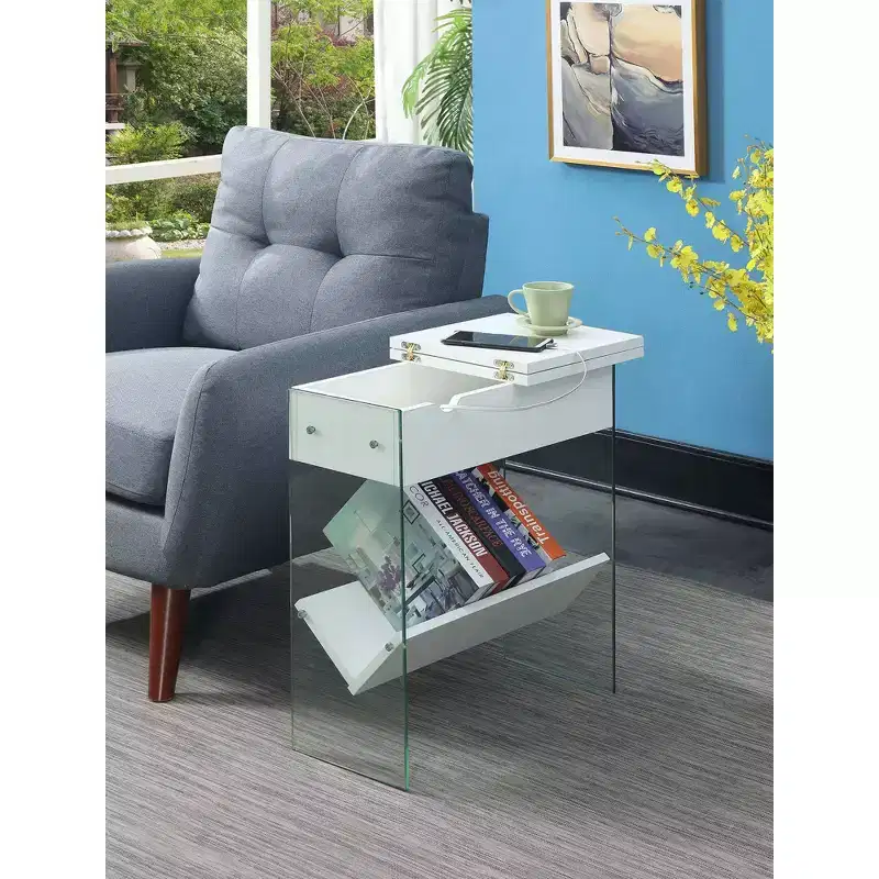 Soho Flip Top End Table with Charging Station - Breighton Home