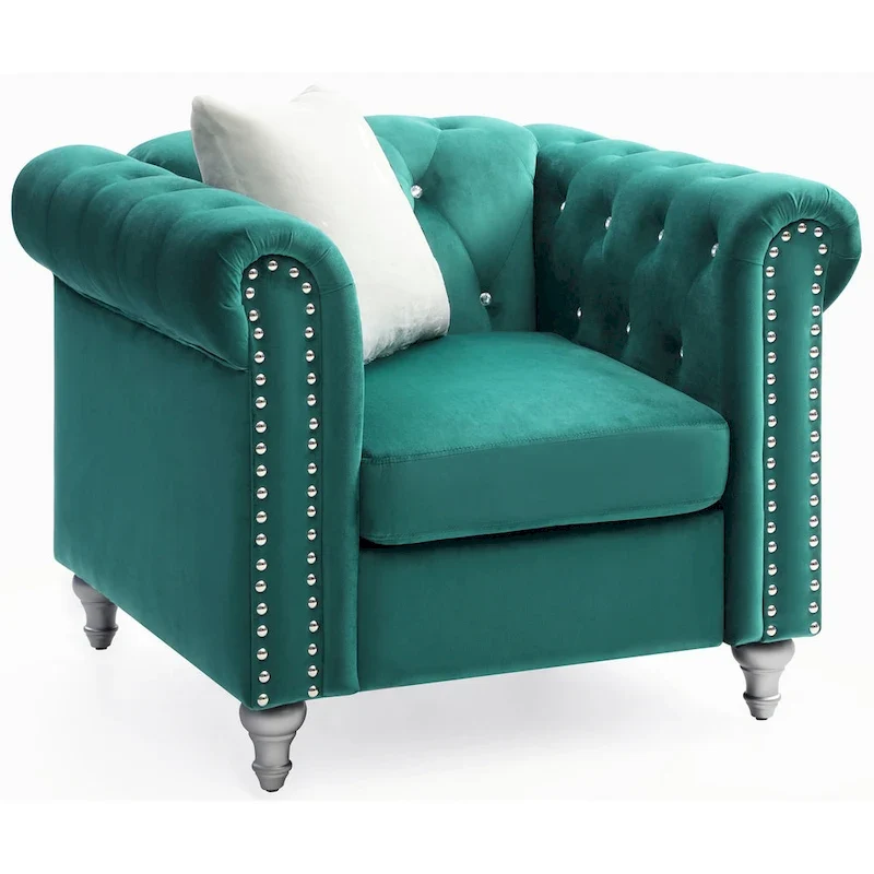 Velvet Crystal Accent Chair