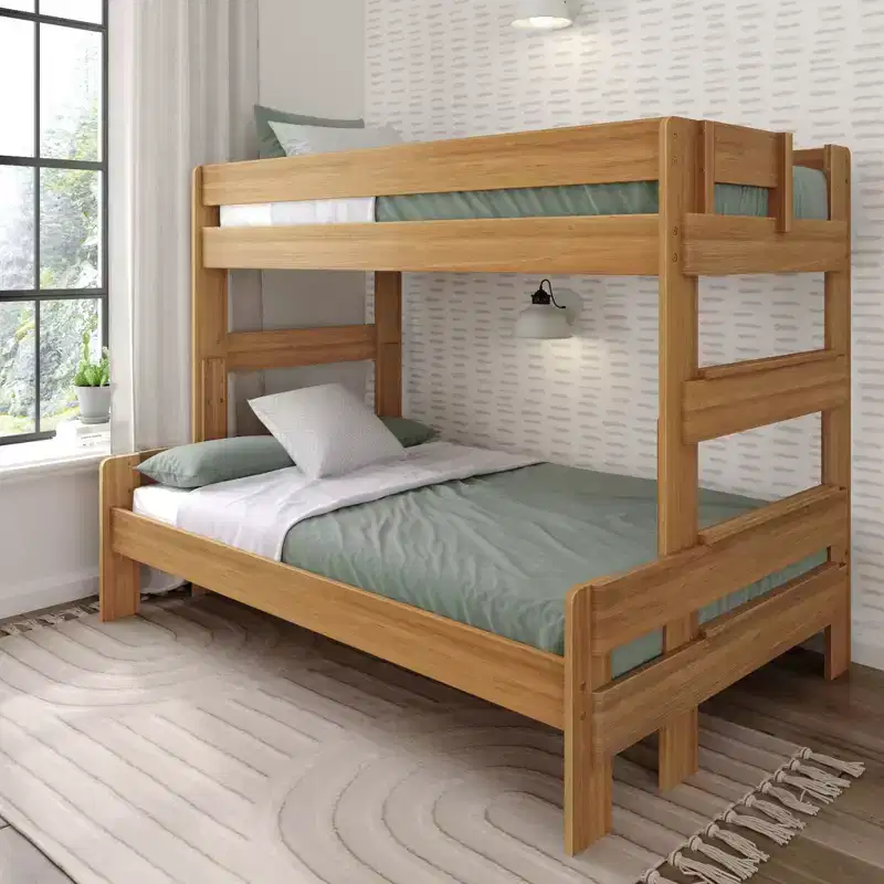 Plank+Beam Solid Wood Farmhouse Twin over Full Bunk Bed