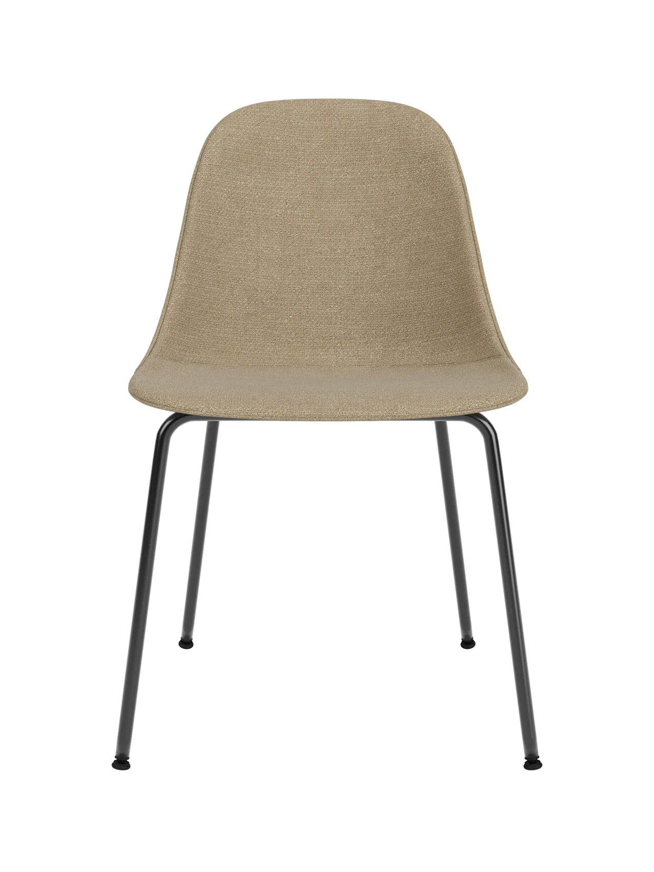Contemporary Upholstered Side Dining Chair Black Steel Base with Compact Shell Design for Dining Room & Office