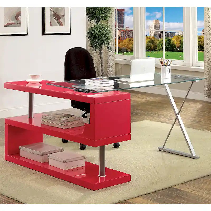 59 Convertible Glass-Top Computer Desk