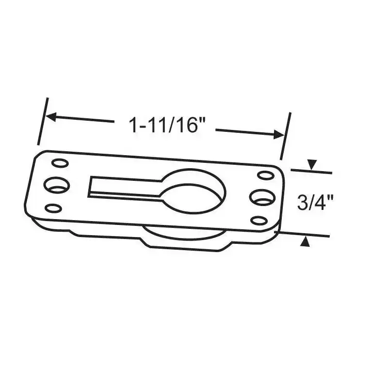 Brixwell Control Bracket Window Hardware, 1-11/16 Length, 3/4 Width, Plastic Material With White Finish