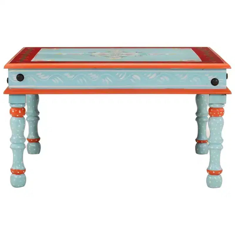 vidaXL Coffee Table Blue Hand Painted Solid Wood Mango