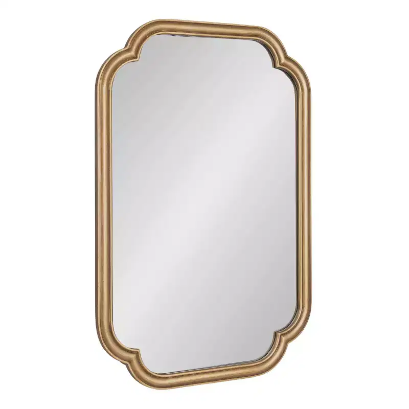 Kate & Laurel All Things Decor 24"X36" Glenby Scallop Wall Mirror Gold