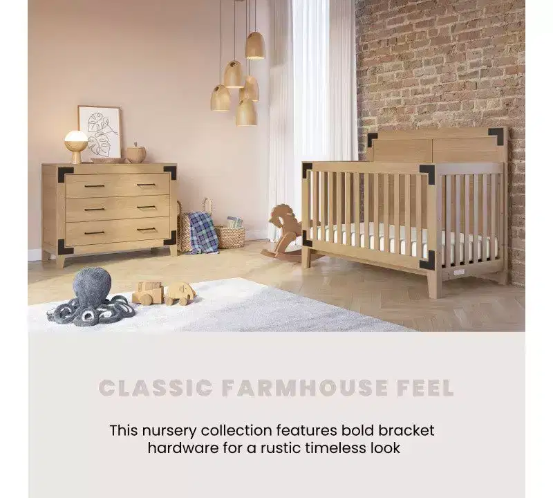 Child Craft Lucas Crib and Dresser Nursery Set, 2-Piece, Includes 4-in-1 Convertible Crib and 3-Drawer Dresser