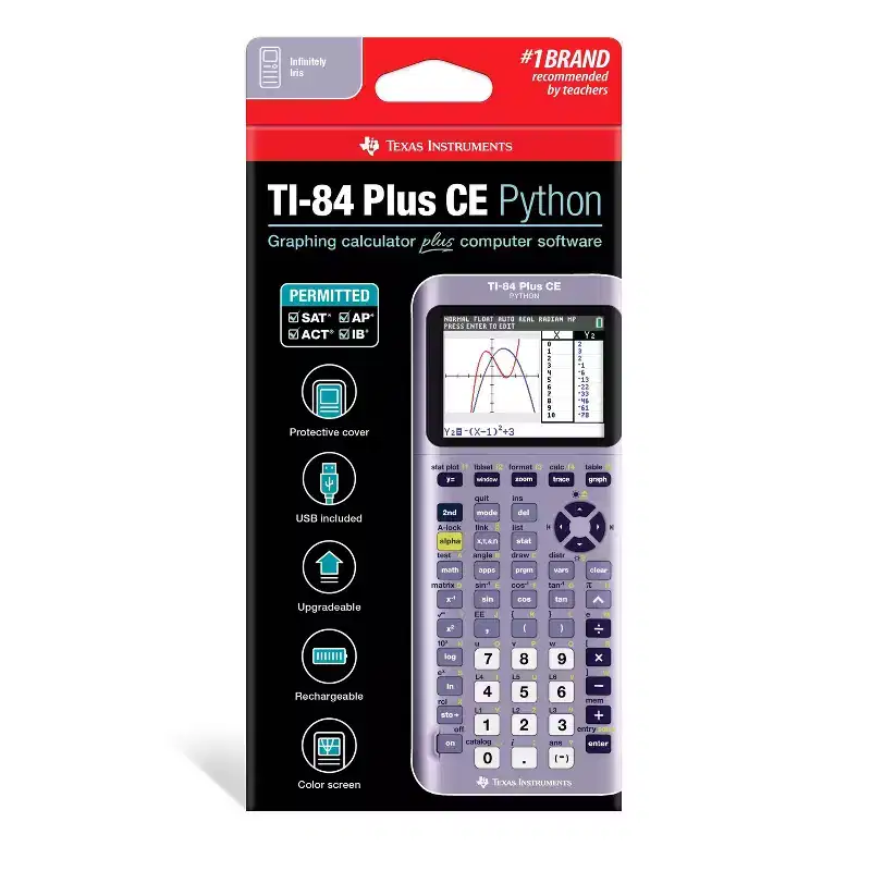 Texas Instruments CE Graphing Calculator 84+ - Metallic Purple: 3MB Storage, Exam Approved