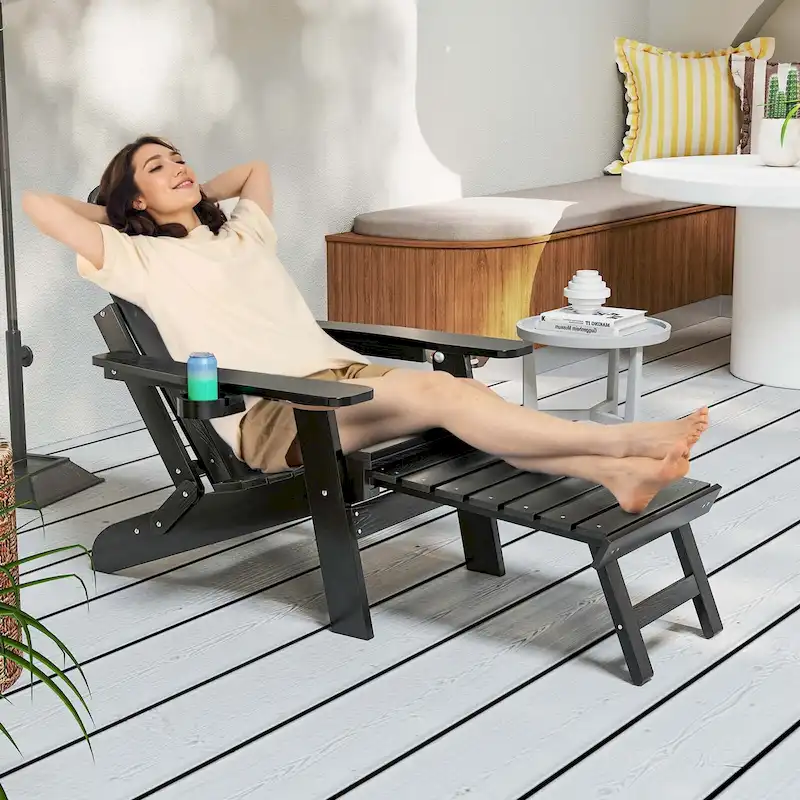 Costway Patio Adirondack Chair All-Weather HIPS Lounge Chair with - See Details