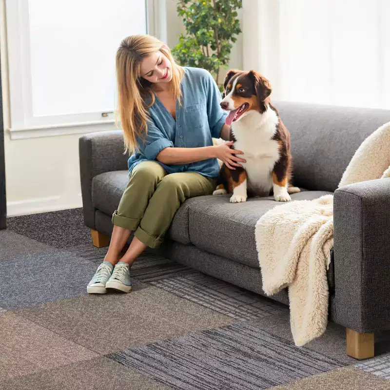 VEVOR Carpet Tiles Reusable 20x20 inch, 24 PCS Modular Carpet Square Rug, Commercial Floor Soft Padded for Seamless Cover 66.6sq.ft, Multicolor