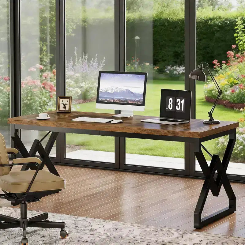 Executive Desk, Large Computer Desk for Home Office