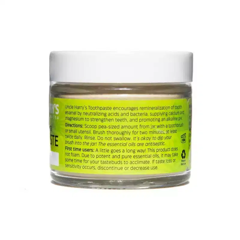 Uncle Harry's Mild Mint Remineralizing Toothpaste | Natural Whitening Toothpaste Freshens Breath & Promotes Enamel | Vegan Fluoride Free Toothpaste