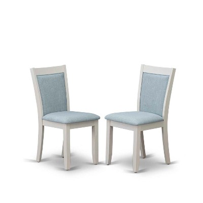 HomeStock 5-Piece Wire Brushed Linen White Finish Solid Wood Top Dining Table with 4 Upholstered Chairs