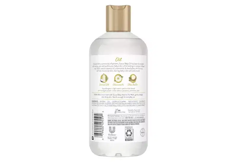 Suave Baby Oil with Chamomile and Shea Butter for Gentle Baby Skin Moisturizing Care, 12 oz