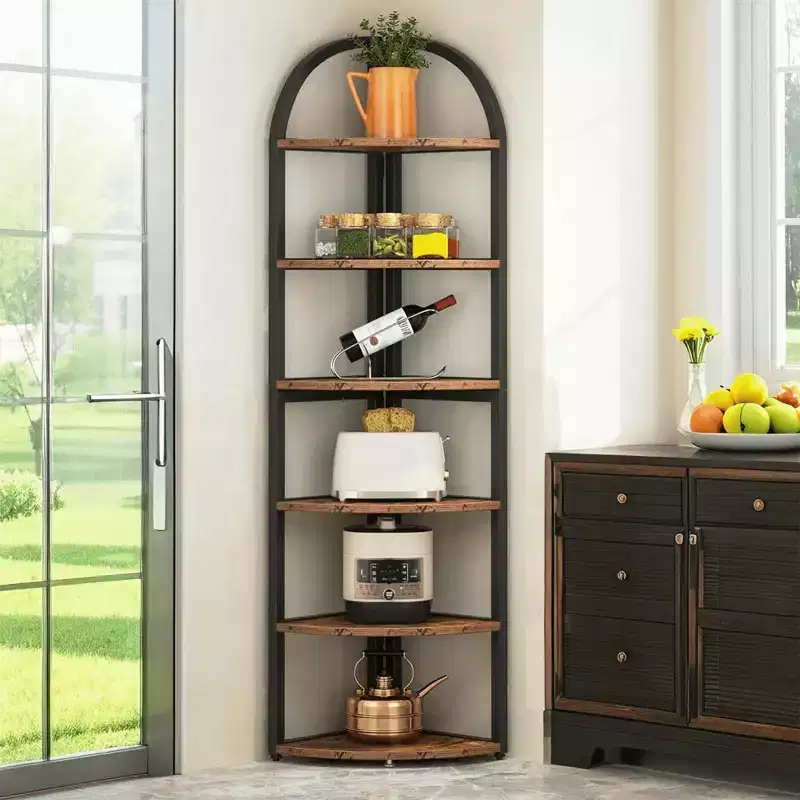 MAYEERTY Floor Corner Shelf Space-Saving for Small Living Areas