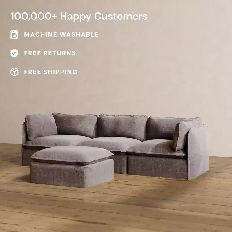 3-Seater Sofa + Ottoman |  Seat & Contour Pillow