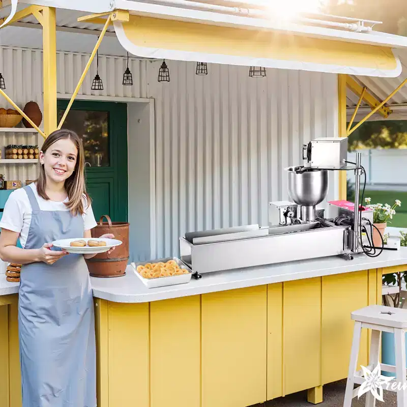 VEVOR Commercial Automatic Donuts Machine, Single Row Donuts Making Equipment, 90 pcs/hour Electric High Power Doughnut Maker, Silver