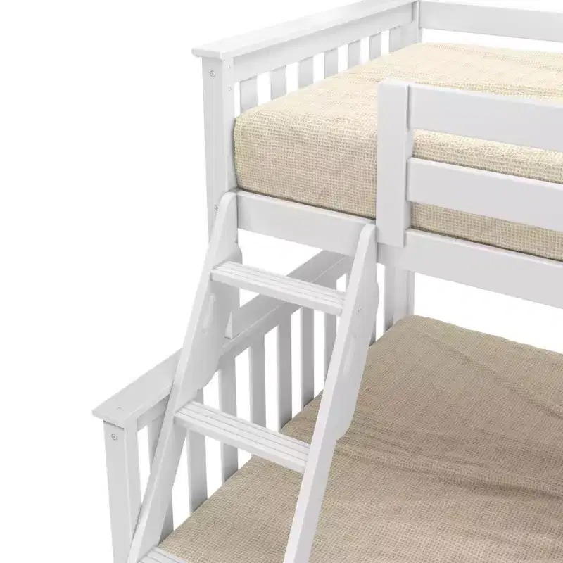 Max & Lily Solid Wood Bunk Bed, Twin over Full with Storage Trundle and Ladder for Kids
