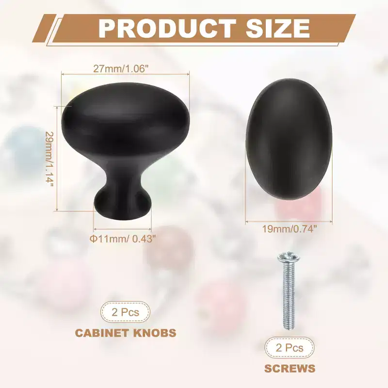 Unique Bargains Zinc Alloy Oval Dresser Cabinet Knobs 1 2 Pcs