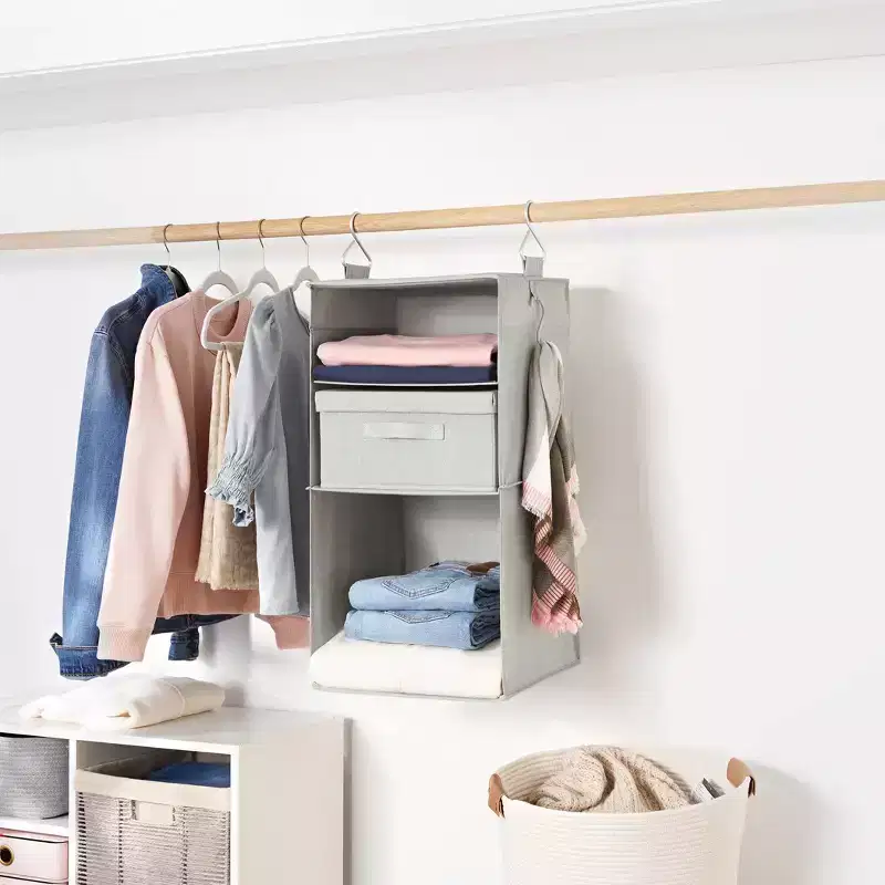 Hanging Fabric Storage Organizer Gray - Brightroom