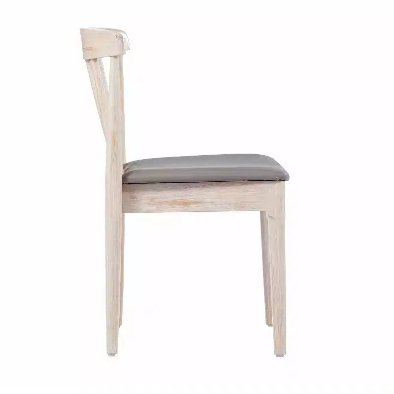 Flash Furniture Chester Commercial Grade Solid Wood Dining Chair with Slatted Backrest and Vinyl Seat