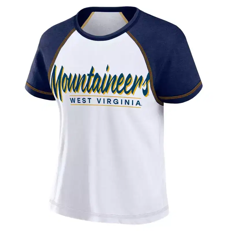 NCAA West Virginia Mountaineers Women's White Stitch T-Shirt
