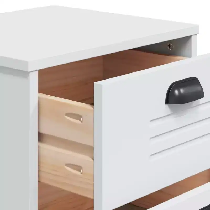 vidaXL Bedside Cabinet Accent End Table Bedroom Furniture Engineered Wood - White Anthracite Gray