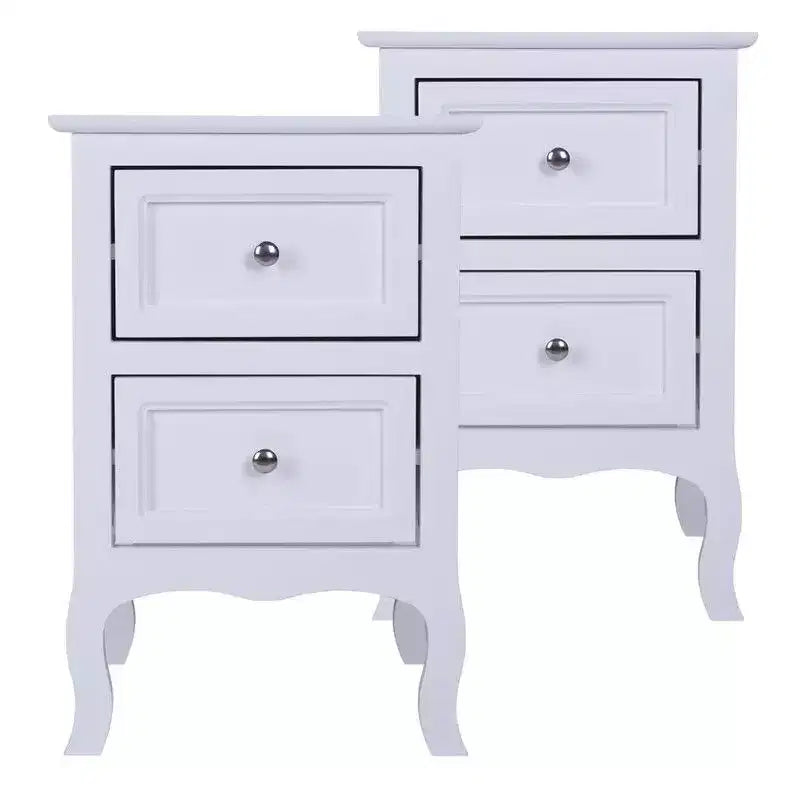 Karl Home 15.7In. W White MDF 2-Drawer - 2Pcs