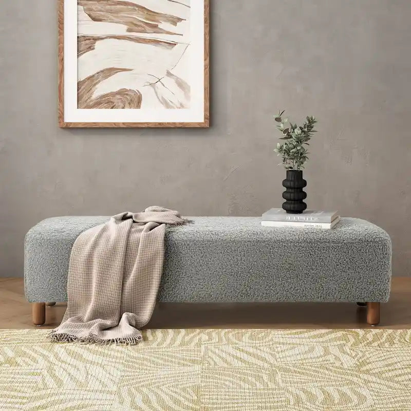 Naci Modern Boucle Ottoman Bench by Christopher Knight Home